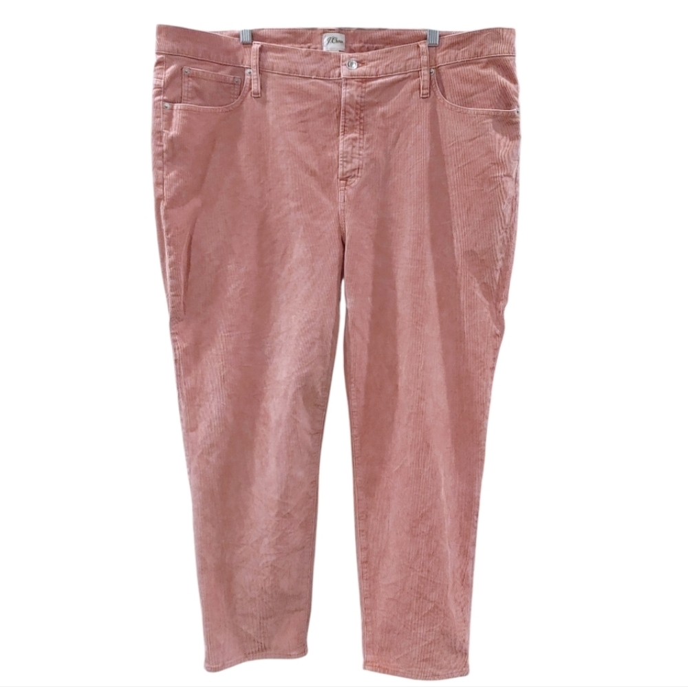 J. Crew Corduroy Pink Vintage Straight High Waist Pants Women's Size 36